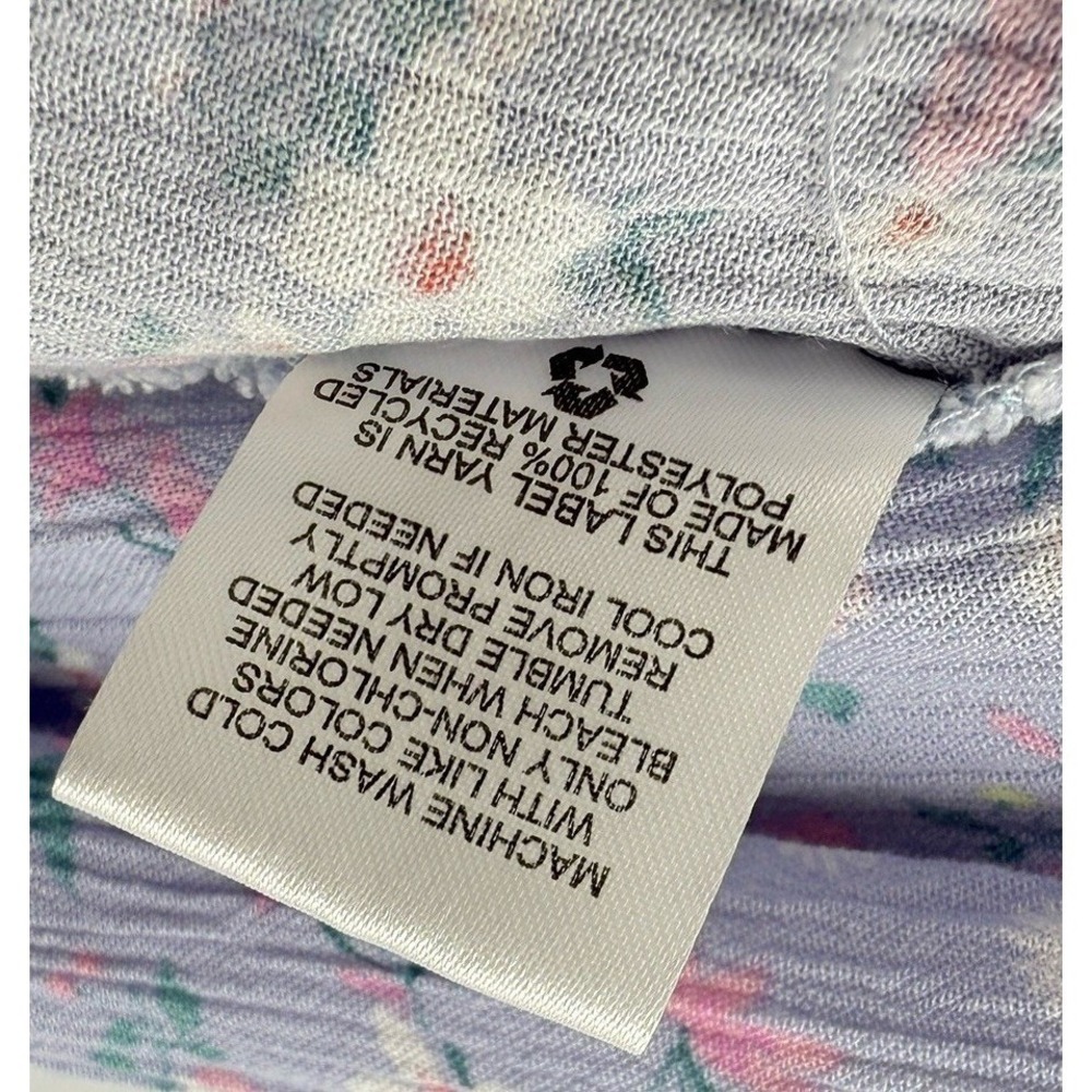 Hippie Rose Faux Tie Waist Babydoll Periwinkle Floral Top Sz L Fairy Cottage - Picture 7 of 9